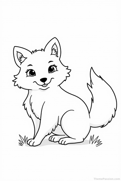 Cute Baby Fox Coloring Page