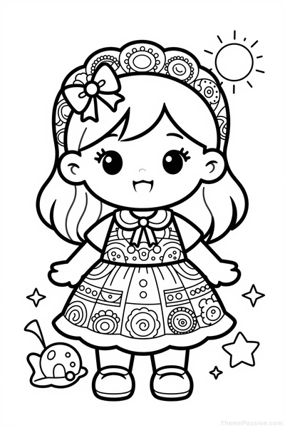 Cute Chibi Girl Coloring Page