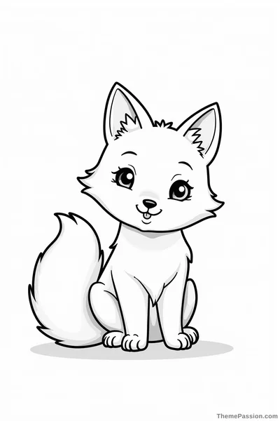 Cute Fox Coloring Page