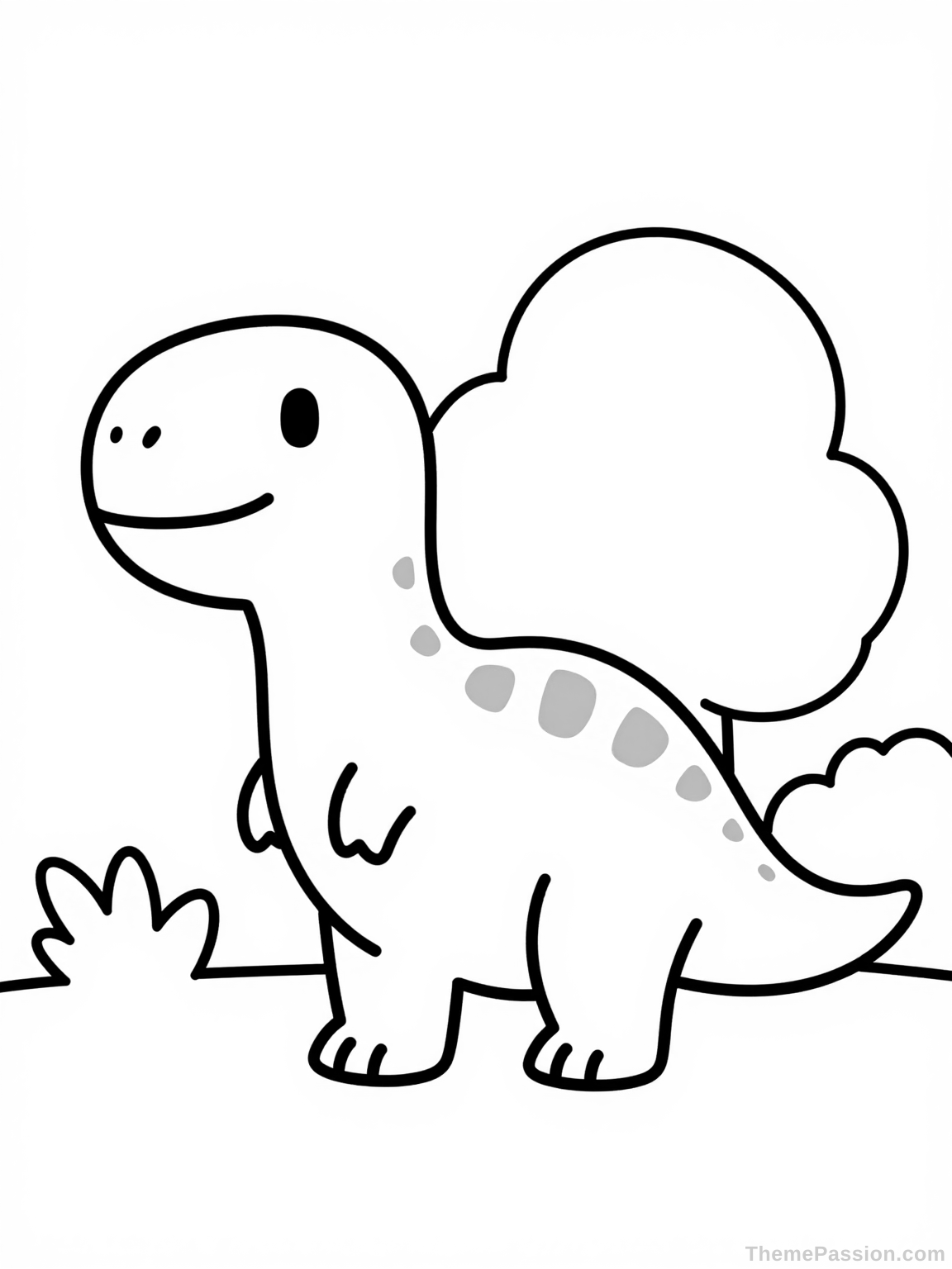 Cute Dinosaur Coloring Page