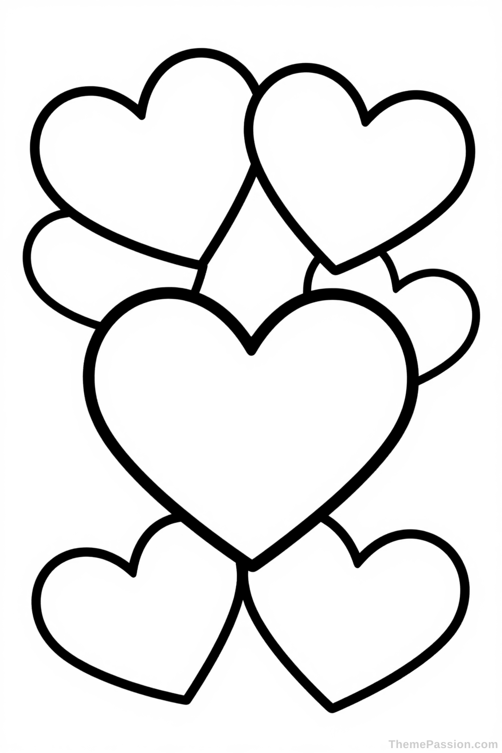 Valentine's Day Hearts Coloring Page