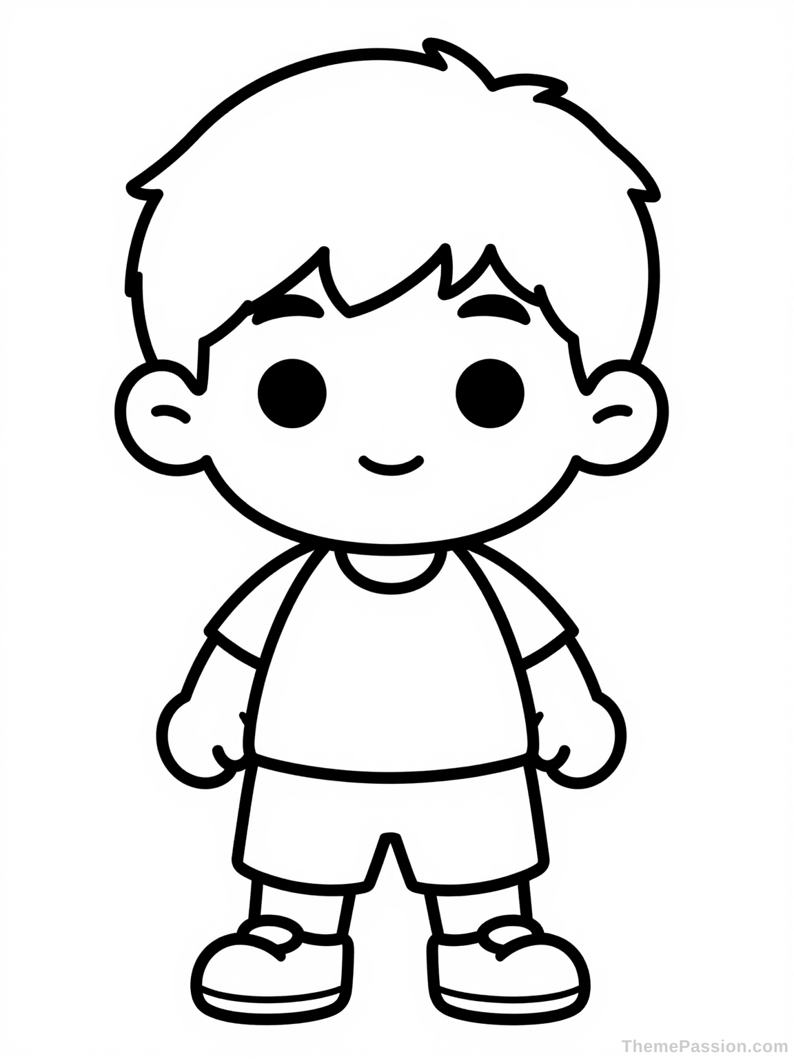 Cute Little Boy Coloring Page