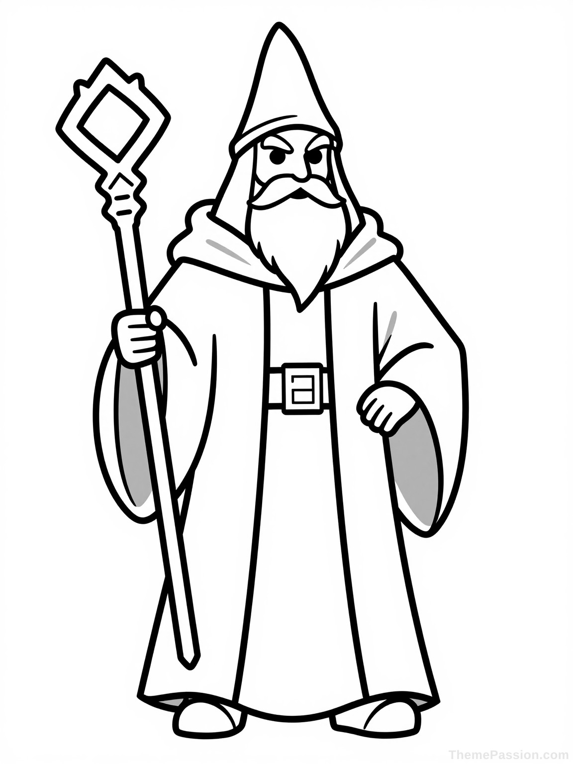 Wizard Fantasy Coloring Page